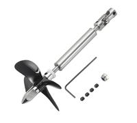 sourcing map Drive Shaft W Propeller Universal Joint, L100mm Shaft L50mm Sleeve D55mm Stainless Steel Propeller 4-Bladed Paddle Fit for 3mm Motor Shaft RC Boat Coupler Assemble Kit