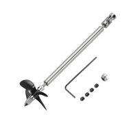 sourcing map Drive Shaft W Propeller Universal Joint, L150mm Shaft L100mm Sleeve D55mm Stainless Steel Propeller 4-Bladed Paddle Fit for 5mm Motor Shaft RC Boat Coupler Assemble Kit