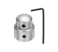 sourcing map Dual Concentric Stacked Control Knobs, 1/4" Universal Metal Volume Tone Audio Control Knobs with Wrench for Electric Guitar, Bass, Silver