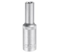 sourcing map E-Torx Socket 1/2" Drive E10 External Torx Deep Socket CR-V Steel 6 Point Spline Socket External Torque Star Female Bit Socket for Auto Repairs Home Maintenance DIY Hand-Making