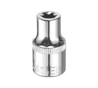 sourcing map E-Torx Socket 1/2" Drive E11 Star Female Socket 1.5" Length External Torx Deep Sleeve CR-V Chrome Plating 6 Point Spline Sleeve for Auto Repairs Home Maintenance
