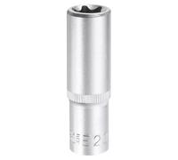 sourcing map E-Torx Socket 1/2" Drive E20 External Torx Deep Socket CR-V Steel 6 Point Spline Socket External Torque Star Female Bit Socket for Auto Repairs Home Maintenance DIY Hand-Making