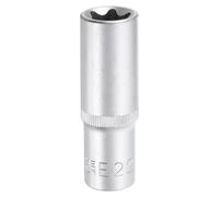 sourcing map E-Torx Socket 1/2" Drive E22 External Torx Deep Socket CR-V Steel 6 Point Spline Socket External Torque Star Female Bit Socket for Auto Repairs Home Maintenance DIY Hand-Making