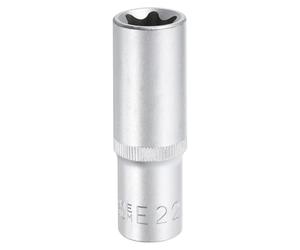 sourcing map E-Torx Socket 1/2" Drive E22 External Torx Deep Socket CR-V Steel 6 Point Spline Socket External Torque Star Female Bit Socket for Auto Repairs Home Maintenance DIY Hand-Making