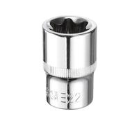 sourcing map E-Torx Socket 1/2" Drive E22 Star Female Socket 1.5" Length External Torx Deep Sleeve CR-V Chrome Plating 6 Point Spline Sleeve for Auto Repairs Home Maintenance