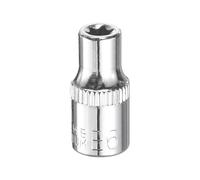 sourcing map E-Torx Socket 1/4" Drive E6 Star Female Socket 1" Length External Torx Deep Sleeve CR-V Chrome Plating 6 Point Spline Sleeve for Auto Repairs Home Maintenance