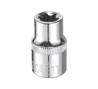 sourcing map E-Torx Socket 3/8" Drive E11 Star Female Socket 1.1" Length External Torx Deep Sleeve CR-V Chrome Plating 6 Point Spline Sleeve for Auto Repairs Home Maintenance
