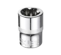 sourcing map E-Torx Socket 3/8" Drive E18 Star Female Socket 1.1" Length External Torx Deep Sleeve CR-V Chrome Plating 6 Point Spline Sleeve for Auto Repairs Home Maintenance