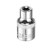 sourcing map E-Torx Socket 3/8" Drive E8 Star Female Socket 1.1" Length External Torx Deep Sleeve CR-V Chrome Plating 6 Point Spline Sleeve for Auto Repairs Home Maintenance
