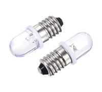 sourcing map E10 Screw Base LED Bulb DC 3V 0.25W Round Top Mini Spot Light with Storage Box, White Pack of 10
