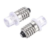sourcing map E10 Screw Base LED Bulb DC 4.5V 0.25W Hollow Head Mini Diffuse Light with Storage Box, White Pack of 10