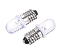 sourcing map E10 Screw Base LED Bulb DC 8V 0.25W Round Top Mini Spot Light, Warm White Pack of 10