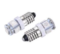 sourcing map E10 Screw Base LED Bulbs 5-5050 DC 12V 1W Mini Lights Interior Lamps, Green Pack of 4