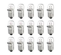 sourcing map E10 Screw Base Miniature Bulbs 12V/3W Warm Yellow Light Mini Lamps with Box, 1 Set/15 Pack