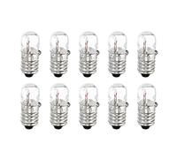 sourcing map E10 Screw Base Miniature Bulbs DC 36V Warm Yellow Light Mini Lamps with Storage Box, 1 Set/10 Pack