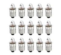 sourcing map E10 Screw Base Miniature Bulbs DC 3V Warm Yellow Light Mini Lamps Torch Headlight with Storage Box, 1 Set/15 Pack