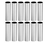 sourcing map E12 Candle Socket Covers, 3.1 Inch Tall Metal Chandelier Sleeves Candelabra Base Sockets Fit to Most Chandeliers, Silver Tone 12 Pcs
