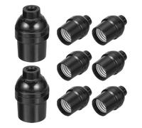 sourcing map E26 E27 Light Socket, 8pcs 250V 660W 3A Lamp Socket Screw Base Bulb Holder for Retro Pendant Light Vintage Retro Halogen Chandelier, 32x58mm