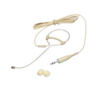 sourcing map Ear Hook Headset Microphone, Single Over Ear Set Hanging Omnidirectional Wired Audio Condenser Microphone Headset with Standard 3.5mm TRS Plug 3.9ft Cable, Beige