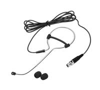 sourcing map Ear Hook Headset Microphone, Single Over Ear Set Hanging Omnidirectional Wired Audio Condenser Microphone Headset with Mini XLR 3 Pin TA3F Plug 3.9ft Cable, Black