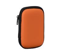 sourcing map Earphone Case, 4.53 x 3.15 x 1.38inch Portable Earbud Carrying Case Storage Bag for In-Ear Headphones USB Charging Cable, Orange