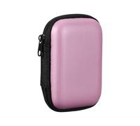 sourcing map Earphone Case,EVA Hard Shell Zipper Bags 4.53x3.15x1.38inch Portable Earbud Carrying Case Storage Bag for In-Ear Headphones USB Charging Cable, Pink 80x35x115mm
