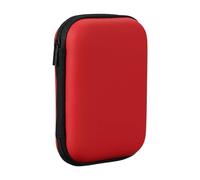 sourcing map Earphone Case,EVA Hard Shell Zipper Bags 5.71x3.94x1.77inch Portable Earbud Carrying Case Storage Bag for In-Ear Headphones USB Charging Cable, Red 100x45x145mm