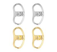 sourcing map Earring Backs Replacements, Large Metal Earring Support Lifter Backing with Butterfly Locking for Heavy Studs Droopy Ears Earlobe (Silver/Gold, Pack of 4)