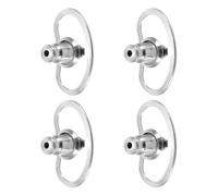 sourcing map Earring Backs Replacements, Large Metal Earring Support Lifter Backing with Locking for Heavy Studs Droopy Ears Earlobe (Silver Tone, Pack of 4)