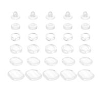 sourcing map Earring Pads, 60pcs 6 Styles - Silicone Clip-on Comfort Earrings Backs Cushions Replacements (Clear)
