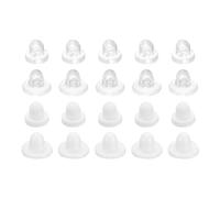 sourcing map Earring Pads, 64pcs 2 Sizes - Silicone Clip-on Earring Backs, Soft Comfort Earrings Cushions Replacements Jewelry Finding (Clear+White)