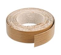 sourcing map Edge Banding, 1-1/8 Inch x 10ft Pre-Glued Wood Veneer Edging Iron-on Flexible Edge Banding for Cabinet Repair Furniture Restoration, Teak
