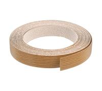 sourcing map Edge Banding, 1-1/8 Inch x 25ft Pre-Glued Wood Veneer Edging Iron-on Flexible Edge Banding for Cabinet Repair Furniture Restoration, Teak