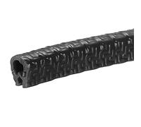 sourcing map Edge Trim Black U Shape Edge Protector Rubber with Steel Clips Fits 1/64"-1/16" Edge 14.76Ft/4.5Meter Length Door Edge Guards