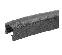 sourcing map Edge Trim Black U Shape Edge Protector Rubber with Steel Clips Fits 25/64"-29/32" Edge 3.28Ft/1Meter Length Door Edge Guards