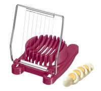 sourcing map Egg Slicer for Hard Boiled Eggs, Heavy Duty Stainless Steel Wire Multipurpose Egg Slicer Fruit Cutter Small Portable Eggs Peeler Tool for Strawberry Tomato, Rose Red
