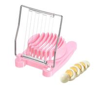 sourcing map Egg Slicer for Hard Boiled Eggs, Heavy Duty Stainless Steel Wire Multipurpose Egg Slicer Fruit Cutter Small Portable Eggs Peeler Tool for Strawberry Tomato, Pink