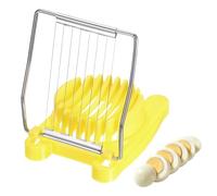 sourcing map Egg Slicer for Hard Boiled Eggs, Heavy Duty Stainless Steel Wire Multipurpose Egg Slicer Fruit Cutter Small Portable Eggs Peeler Tool for Strawberry Tomato, Yellow
