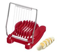 sourcing map Egg Slicer for Hard Boiled Eggs, Heavy Duty Stainless Steel Wire Multipurpose Egg Slicer Fruit Cutter Small Portable Eggs Peeler Tool for Strawberry Tomato, Red