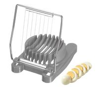 sourcing map Egg Slicer for Hard Boiled Eggs, Heavy Duty Stainless Steel Wire Multipurpose Egg Slicer Fruit Cutter Small Portable Eggs Peeler Tool for Strawberry Tomato, Gray