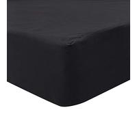 sourcing map Elastic Band Fitted Sheet - Double 137x190cm Black | Soft Deep Pocket Bed Sheet & Mattress Cover, Waterproof Mattress Encasement