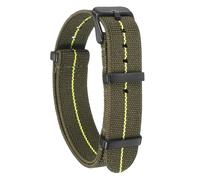 sourcing map Elastic Nylon Watch Band 18mm One-Piece French Watch Strap Waterproof Replacement Wristwatch Strap with Black Buckle for Men Women, Green/Yellow