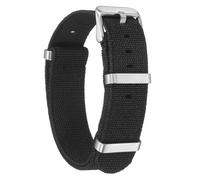 sourcing map Elastic Nylon Watch Band 18mm One-Piece French Watch Strap Waterproof Replacement Wristwatch Strap with Silver Buckle for Men Women, Black