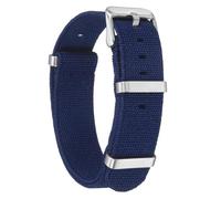 sourcing map Elastic Nylon Watch Band 18mm One-Piece French Watch Strap Waterproof Replacement Wristwatch Strap with Silver Buckle for Men Women, Blue
