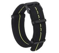 sourcing map Elastic Nylon Watch Band 20mm One-Piece French Watch Strap Waterproof Replacement Wristwatch Strap with Black Buckle for Men Women, Black/Yellow