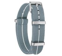 sourcing map Elastic Nylon Watch Band 20mm One-Piece French Watch Strap Waterproof Replacement Wristwatch Strap with Silver Buckle for Men Women, Grey/White