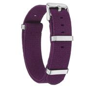 sourcing map Elastic Nylon Watch Band 20mm One-Piece French Watch Strap Waterproof Replacement Wristwatch Strap with Silver Buckle for Men Women, Purple