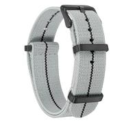 sourcing map Elastic Nylon Watch Band 20mm One-Piece French Watch Strap Waterproof Replacement Wristwatch Strap with Black Buckle for Men Women, Grey/Black