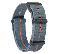sourcing map Elastic Nylon Watch Band 20mm One-Piece French Watch Strap Waterproof Replacement Wristwatch Strap with Black Buckle for Men Women, Dark Grey/Orange
