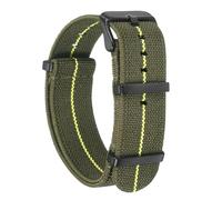 sourcing map Elastic Nylon Watch Band 20mm One-Piece French Watch Strap Waterproof Replacement Wristwatch Strap with Black Buckle for Men Women, Green/Yellow
